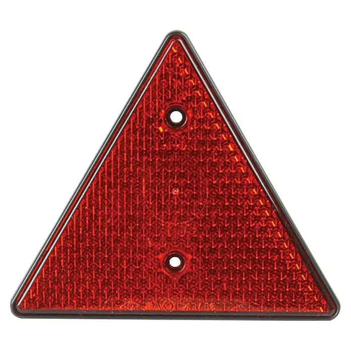 UniTEC Reflektor - 15 x 15 cm - Roter dreieckiger Reflektor mit zwei Löchern zur Befestigung, ideal für Anhänger oder Fahrzeuge zur Erhöhung der Sicherheit.
