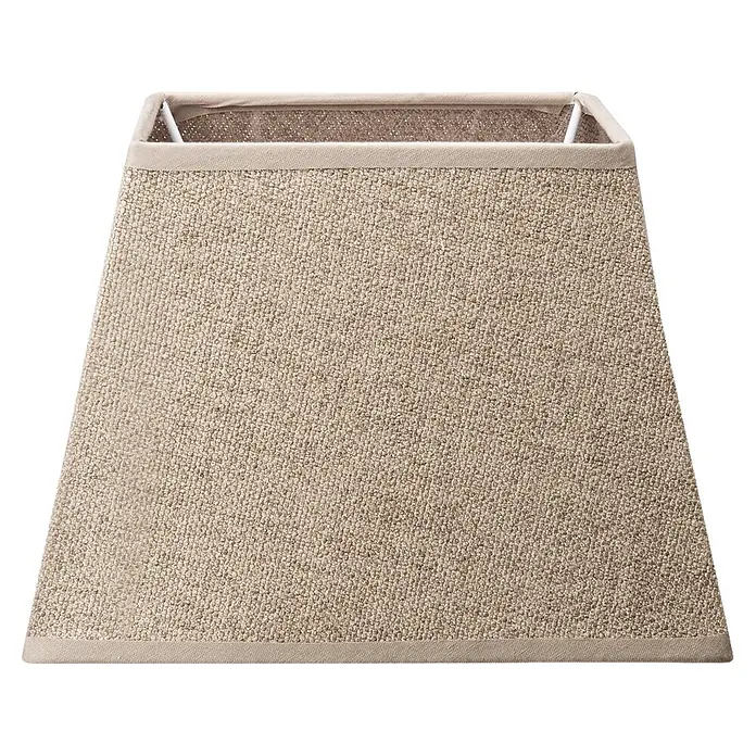 Home Sweet Home Lampenschirm Melrose - L x B x H: 20 x 20 x 14 cm, Taupe, Stoff, Eckig - Kegelförmiger beiger Lampenschirm aus strukturiertem Stoff mit Zierbändern oben und unten.
