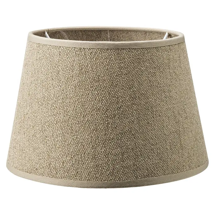 Home Sweet Home Lampenschirm Melrose - Ø x H: 20 x 13 cm, Taupe, Stoff, Rund - Beiger konischer Stofflampenschirm mit sichtbarer Textur.