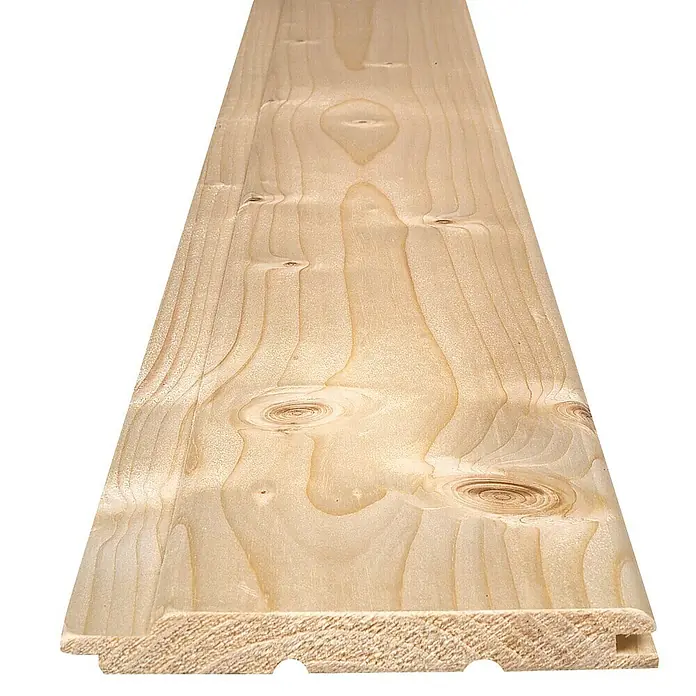 Profilholz - Fichte/Tanne, 200 x 14,6 x 1,9 cm - Holzbrett mit Maserung und Nut-Feder-Verbindung für vielfältige Bauprojekte.