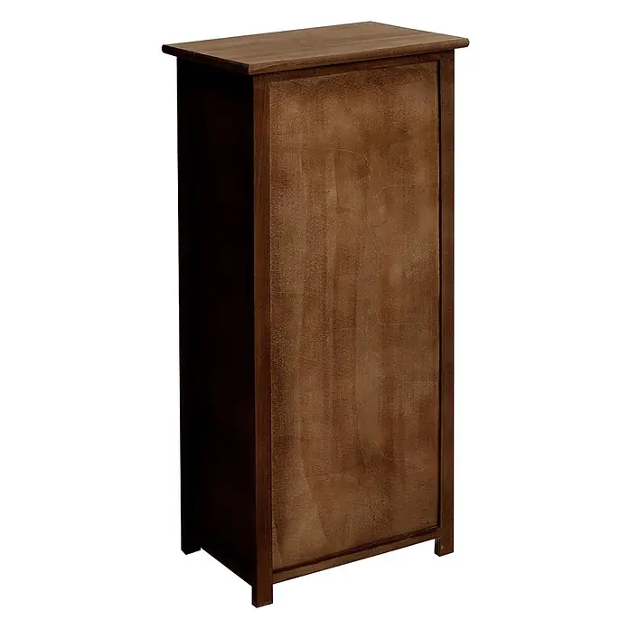 Mendler Kommode HWC-K84 - L x B x H: 40 x 29 x 83 cm, Dunkelbraun, Körbe dunkelbraun, Anzahl Schubladen: 1 Stk. - Kompakter, dunkelbrauner Holzschrank mit schlichtem, sauberem Design, passend für verschiedene Räume.