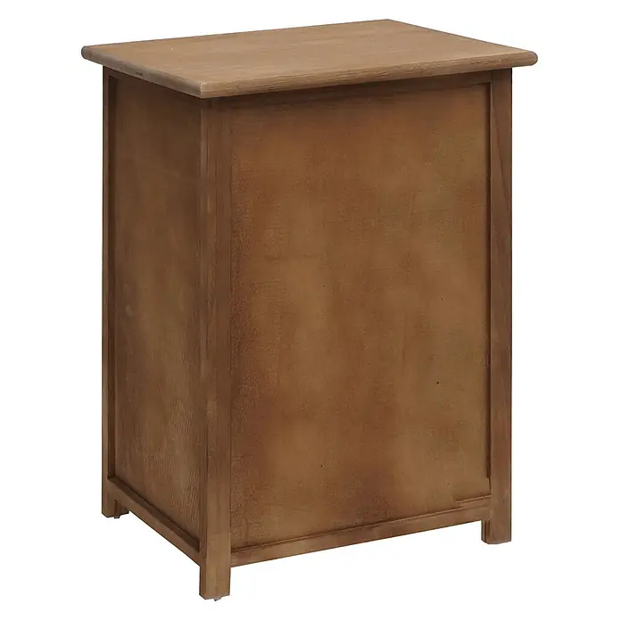 Mendler Kommode HWC-K83 Holz  - Dunkelbraun, Polyrattan Dunkelbraun -  - Kompakter hellbrauner Holzschrank, geeignet als Nachttisch oder Beistelltisch.