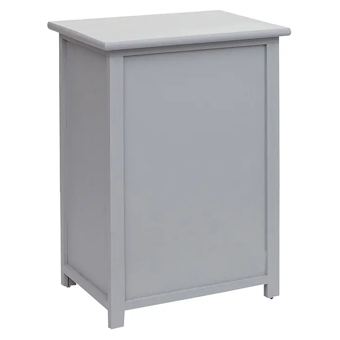 Mendler Kommode HWC-K83 Holz - grau, Polyrattan dunkelgrau -  - Hellgrauer Holzschrank mit schlichtem, modernem Design.