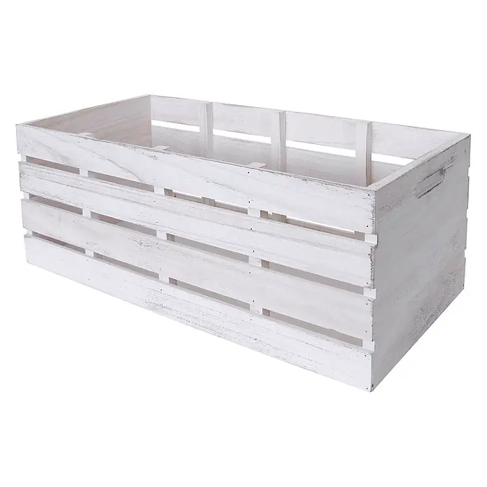 Mendler Kommode HWC-C62 4 Schubladen 70x32x26cm - weiß -  - Weiß getünchte Holzkiste.