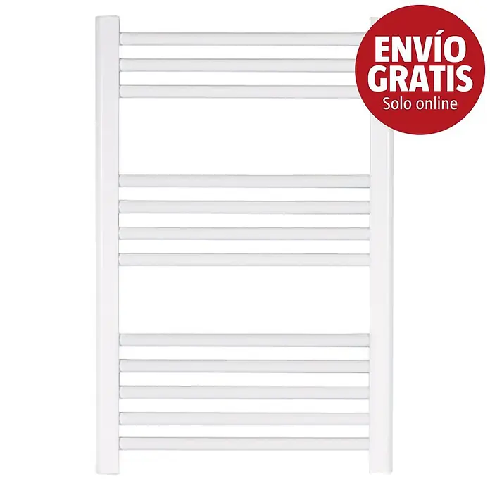 Rointe Radiador toallero Elba Aqua - An x Al: 50 x 77 cm, 299 W, Blanco - Radiador toallero blanco de pared con barras horizontales.