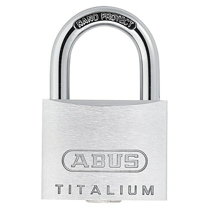 Abus Vorhängeschloss Titalium 64TI20 x 34,5 mm, 1 Stk., Titalium-Spezialaluminium Front View