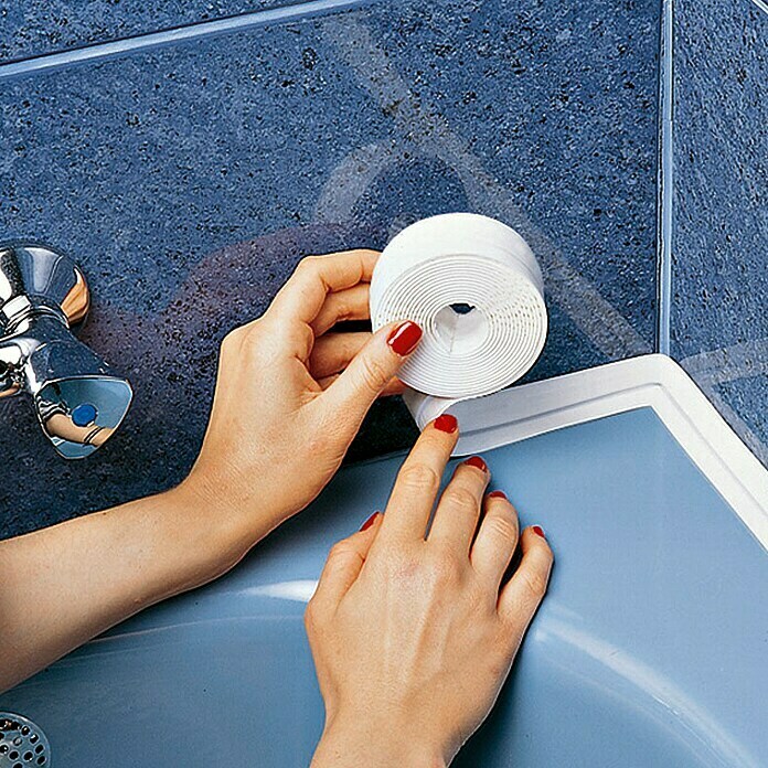 Dichtband für Dusche, Bad & Sanitär, selbstklebend, weiß