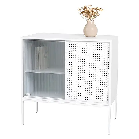 Mendler Kommode HWC-O90 85x80x45cm Metall - weiß