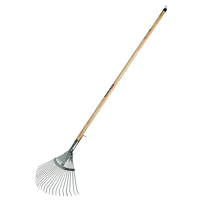 Gardol Laubbesen - Arbeitsbreite: 30 cm - 48 cm, Anzahl Zinken: 22, Langstiel - Laubbesen mit Holzstiel und Metallzinken zum Zusammenkehren von Laub und Gartenabfällen. Praktisch für jeden Gartenbesitzer.
