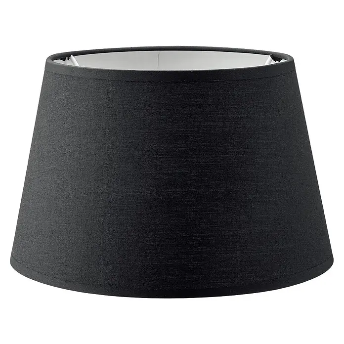 Home Sweet Home Lampenschirm Largo - Ø x H: 20 x 13 cm, Night Black, Stoff, Rund - Schwarzer konischer Lampenschirm aus Stoff.