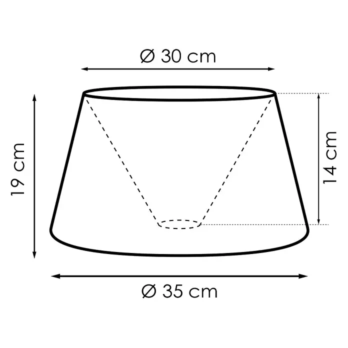 Home Sweet Home Lampenschirm Melrose - Ø x H: 35 x 19 cm, Hellgrau, Stoff, Rund - Konischer Lampenschirm mit 30 cm oberem, 35 cm unterem Durchmesser und 19 cm Höhe, inkl. innerer Halterung auf 14 cm.