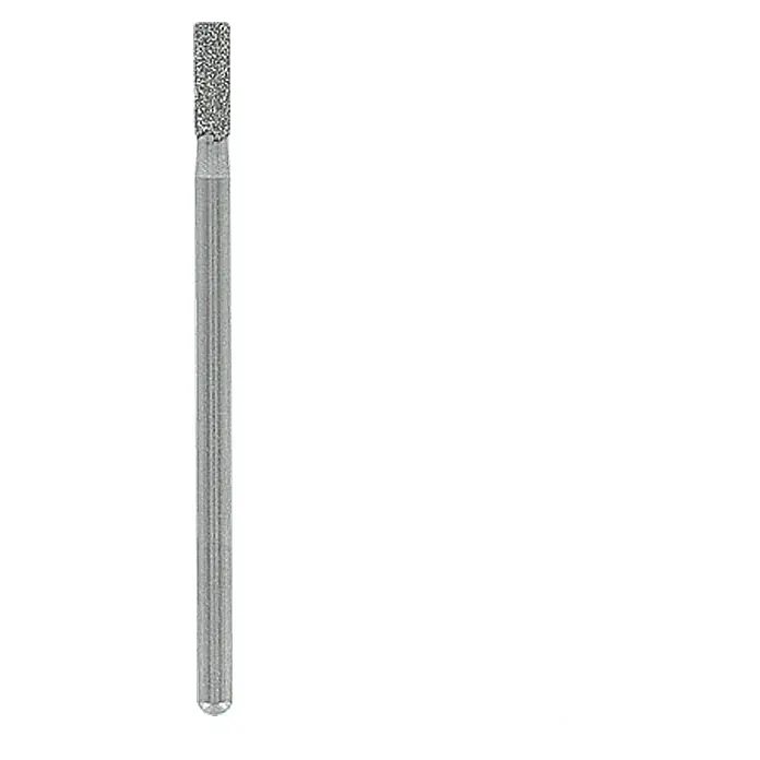 Dremel Muela diamantada 7122 - Diámetro cabeza: 2,5 mm, 2 ud. - Se muestra una broca para uñas cilíndrica estrecha. La herramienta perfecta para crear uñas precisas para lograr la forma ideal.