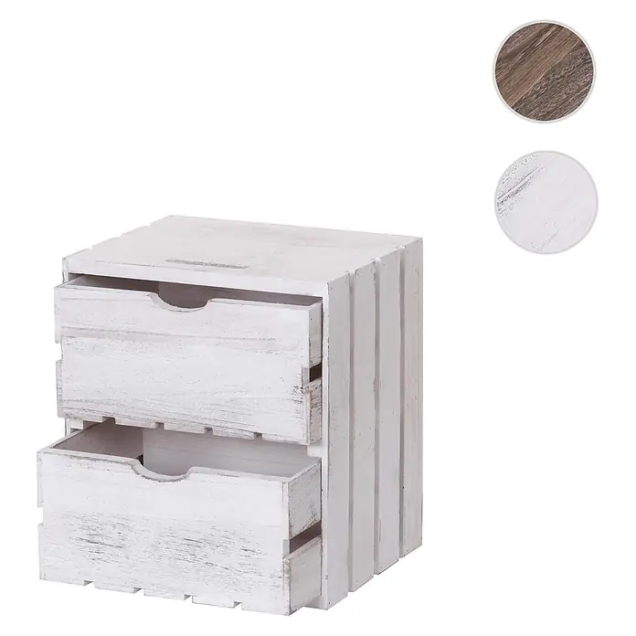 Mendler Kommode HWC-C62 2 Schubladen 36x32x26cm - weiß - 
