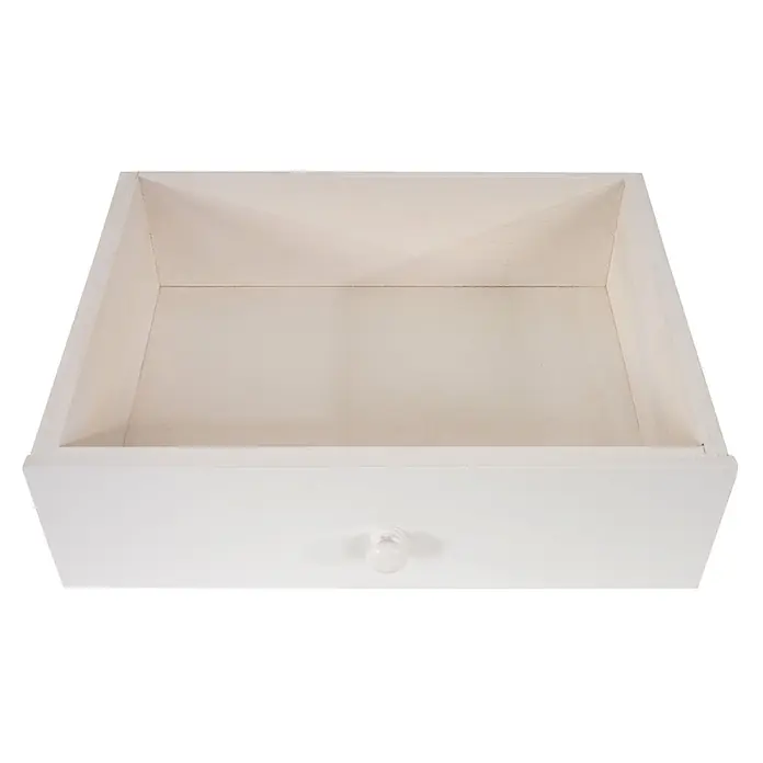 Mendler Kommode Malmö T271 59x40x30cm - Schublade weiß -  - Leere weiße Holzschublade mit kleinem weißem Griff.