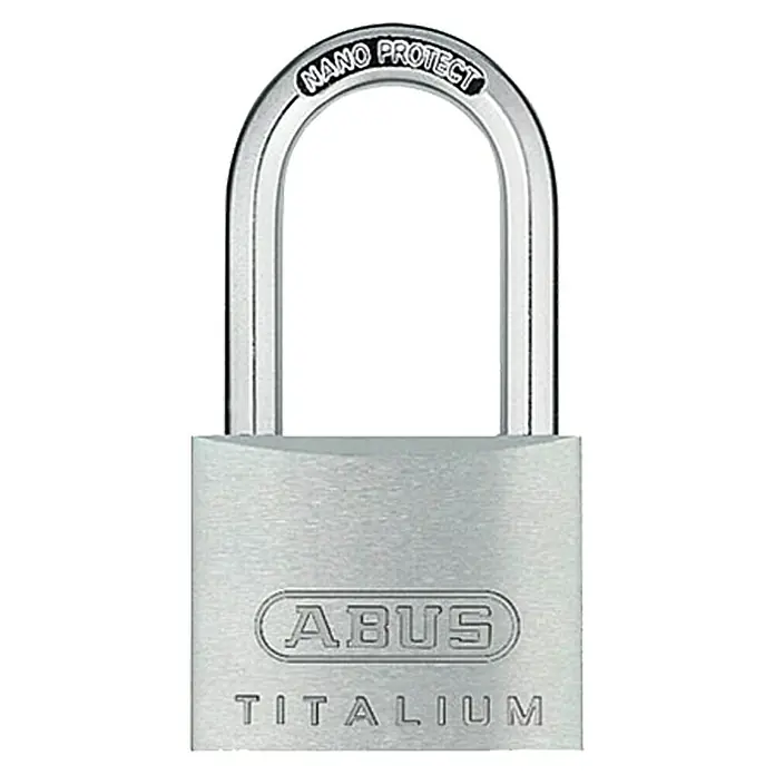 Abus Vorhängeschloss Titalium 64TI - 40 x 79 mm, 1 Stk., Titalium-Spezialaluminium - ABUS Titalium Vorhängeschloss mit Nano Protect Beschichtung, ideal für den zuverlässigen Schutz von Wertgegenständen.