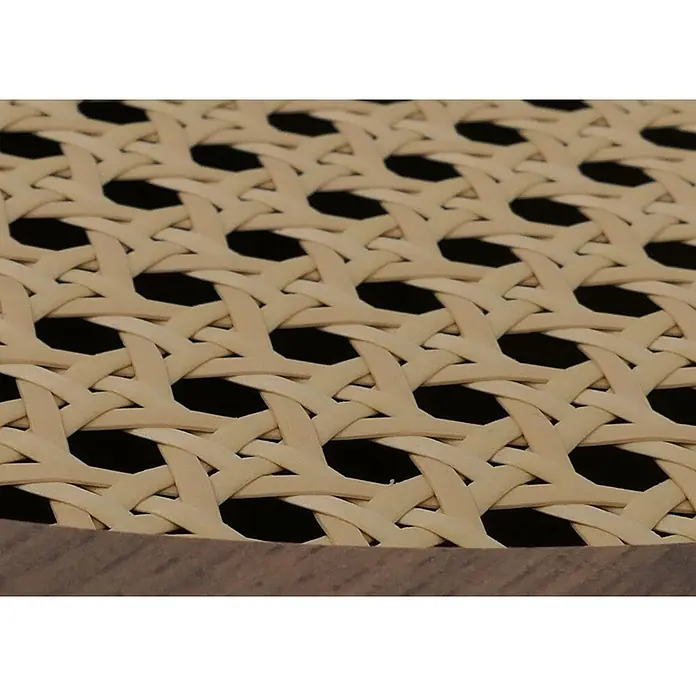 Mendler Kommode HWC-P52 Poly-Rattan MDF Melamin 95x100x40cm - braun -  - Helles beiges Rohrgeflecht, häufig verwendet für Möbelplatten oder Stuhllehnen.