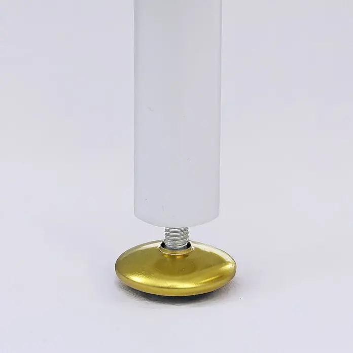 Mendler Kommode HWC-O87 96x80x40cm Metall - weiß -  - Weißes zylindrisches Möbelbein mit goldenem verstellbarem Nivellierfuß.