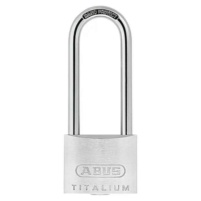 Abus Vorhängeschloss-Set Triples Gleichschließend - 3 Stk., Titalium-Spezialaluminium - Silbernes ABUS TITALIUM Vorhängeschloss mit langem Bügel und NANO PROTECT Beschichtung für erhöhten Korrosionsschutz.