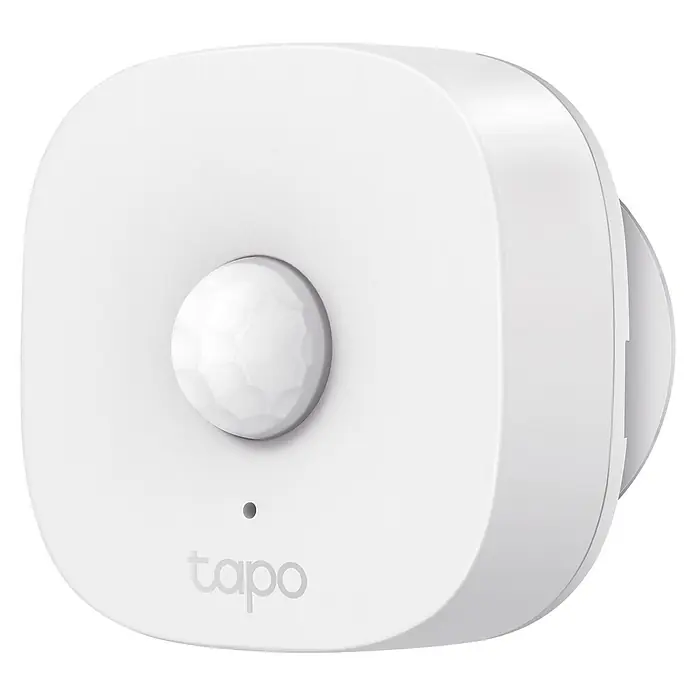 TP-Link Funk-Bewegungsmelder Tapo T100 - Weiß - Weißer Tapo Smart-Bewegungssensor mit kuppelförmiger Linse und Kontrollleuchte.