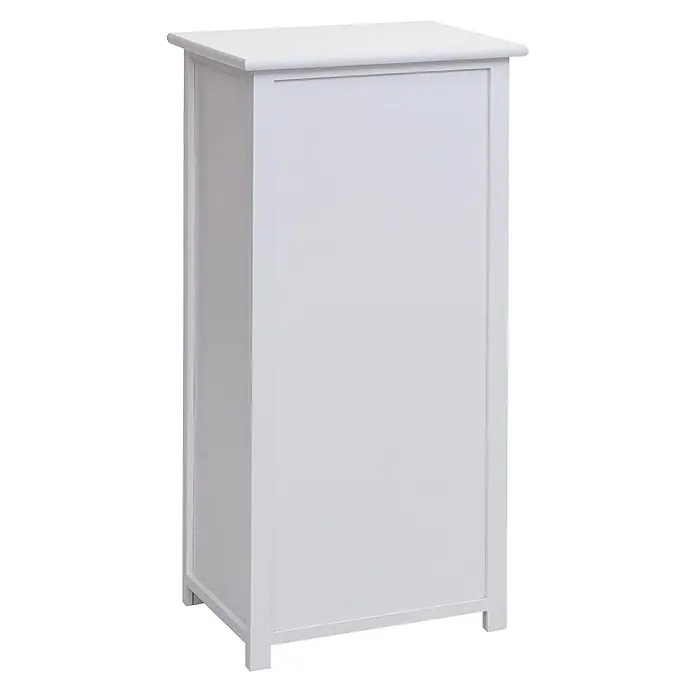 Mendler Kommode HWC-K84 83x40x29cm - weiß, Körbe grau -  - Weißer hoher schmaler Aufbewahrungsschrank in schlichtem Design.