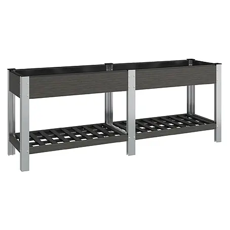Furnicato Garten-Hochbeet WPC Grau 200 x 50 x 75 cm