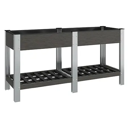 Furnicato Garten-Hochbeet WPC Grau 150 x 50 x 75 cm