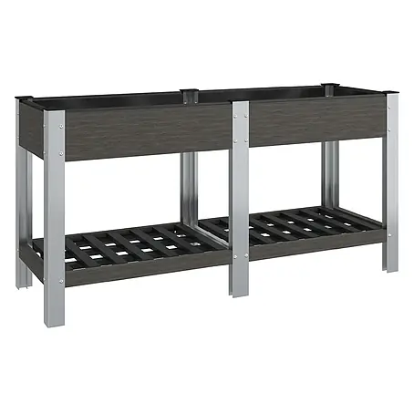 Furnicato Garten-Hochbeet WPC Grau 175 x 50 x 75 cm