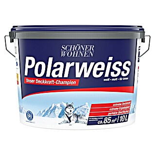 SCHÖNER WOHNEN-Farbe Wandfarbe Polarweiß (Weiß, Matt, 10 l, Abtönbar)