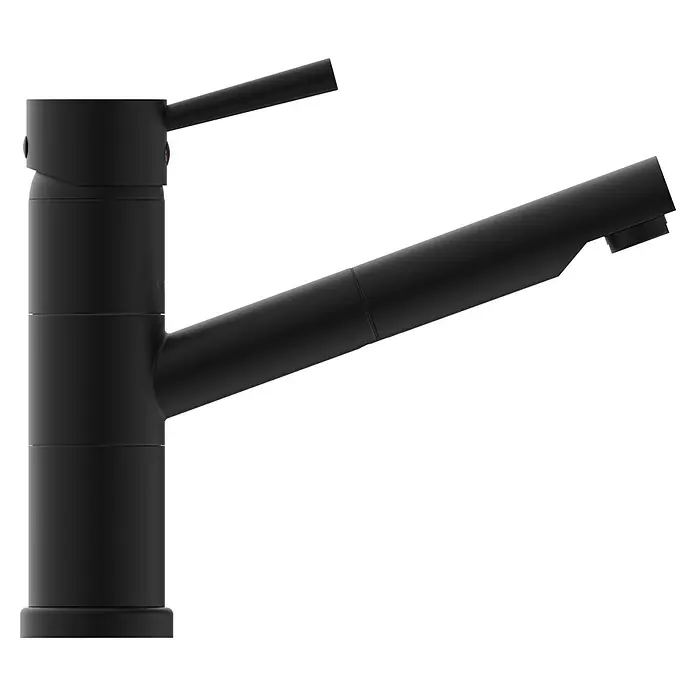 Camargue Merida Spültischarmatur - Schwarz, Matt - Mattschwarze Einhebel-Küchenarmatur mit modernem Design.