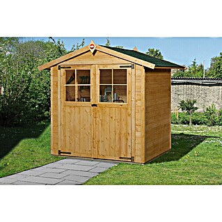 Weka Gerätehaus Classic (Außenbreite inkl. Dachüberstand: 240 cm, Außentiefe inkl. Dachüberstand: 217 cm, Holz, Natur lasiert, 2,93 m²)