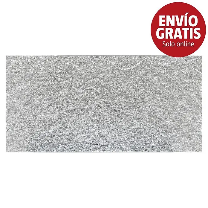 Panel de pared Sol - 60 x 120 cm, Rock Regular, 2 ud. - Panel o baldosa de piedra gris claro texturizado con una superficie natural rugosa.