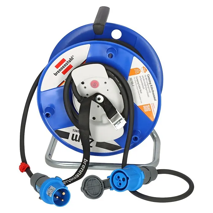 Brennenstuhl Kabeltrommel Garant G CEE IP44 Camping - Kunststoff, 25 m, H07RN-F, IP44 - Blau-schwarze Camping-Kabeltrommel mit CEE-Steckern, ideal für Außen- und Dauereinsatz.