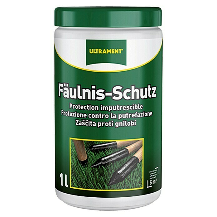 Ultrament Holzschutz Fäulnis-Schutz (Schwarz, 1 l)