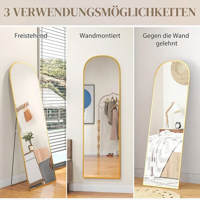 HOMCOM-Ganzkörperspiegel-37L x 37B x 154H cm-Weiß online kaufen bei BAUHAUS