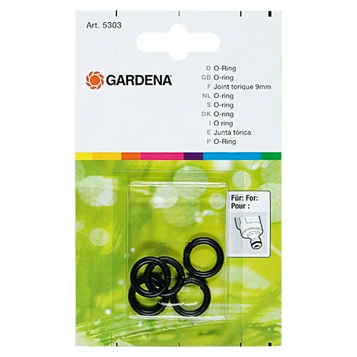 Gardena Dichtring - Kunststoff - GARDENA O-Ringe, eine Packung mit mehreren Dichtungsringen für Gartengeräte, zur sicheren Abdichtung von Verbindungen im Garten.
