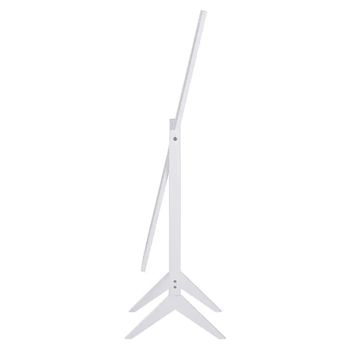 HOMCOM-Standspiegel-B47 x T46 x H148 cm-Weiß -  - Weißer verstellbarer Standspiegel mit stabilem Vierfußgestell, seitlich gesehen.
