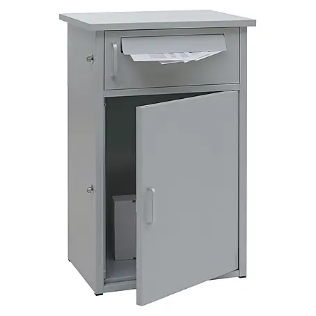 Mendler Paketkasten HWC-O51 Stahl 78x49x38cm - hellgrau