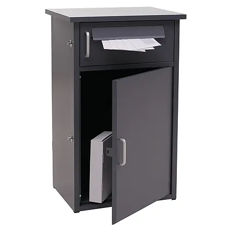Mendler Paketkasten HWC-O51 Stahl 78x49x38cm - dunkelgrau