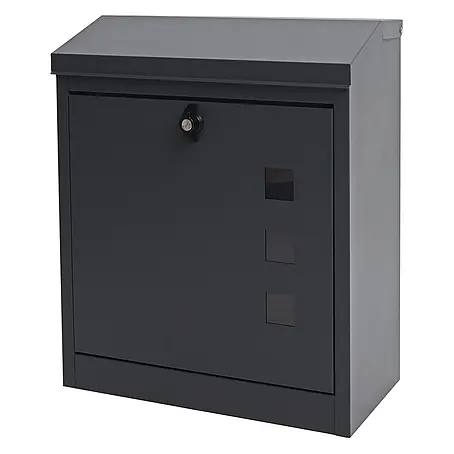 Mendler XXL Briefkasten HWC-H26 52x44x25cm - anthrazit-schwarz