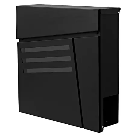 Mendler Briefkasten HWC-B28, pulverbeschichtet - schwarz