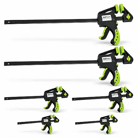 TRUTZHOLM 6x Einhandzwinge 3 Größen Schnellspannzwinge 35x105 mm 60x150 mm 60x300 mm