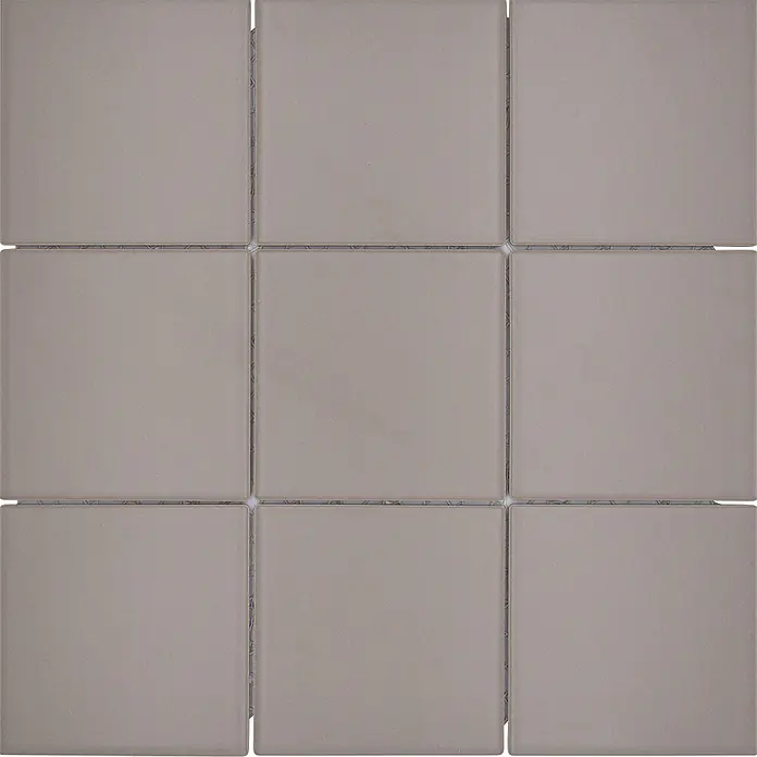 Mosaikfliese Quadrat Uni CQ 145 - 29,8 x 29,8 cm, Beige/Braun, Matt - Matte graue quadratische Mosaikfliesen zur Wand- oder Bodenverkleidung.