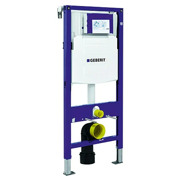 RAK Ceramics Feeling Wand-WC-Set - Komplettset, Spülrandlos, Ohne Spezialglasur, Spülform: Tief, WC Abgang: Waagerecht, Schwarz - Geberit Duofix Installationselement für Wand-WC, ein robustes und zuverlässiges System zur Vorwandinstallation im Badezimmer.