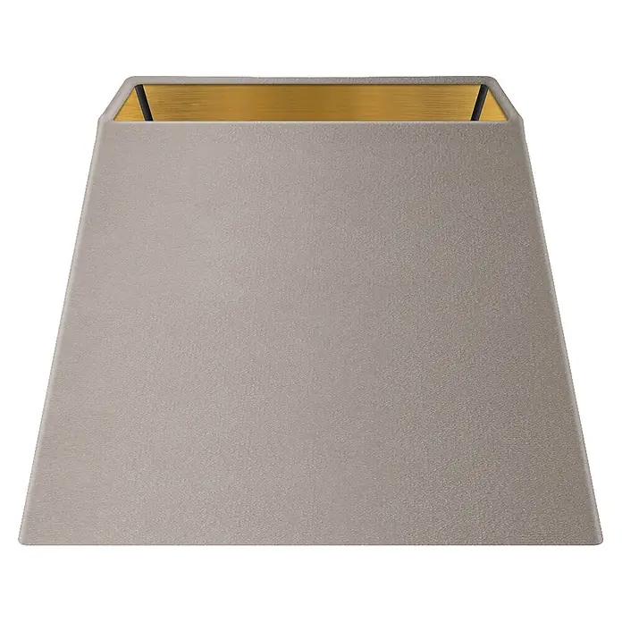 Home Sweet Home Lampenschirm Velvet - Grau-Gold, E27, 20 x 14 x 14 cm - Konischer Lampenschirm aus hellgrauem Stoff mit goldener Innenseite.