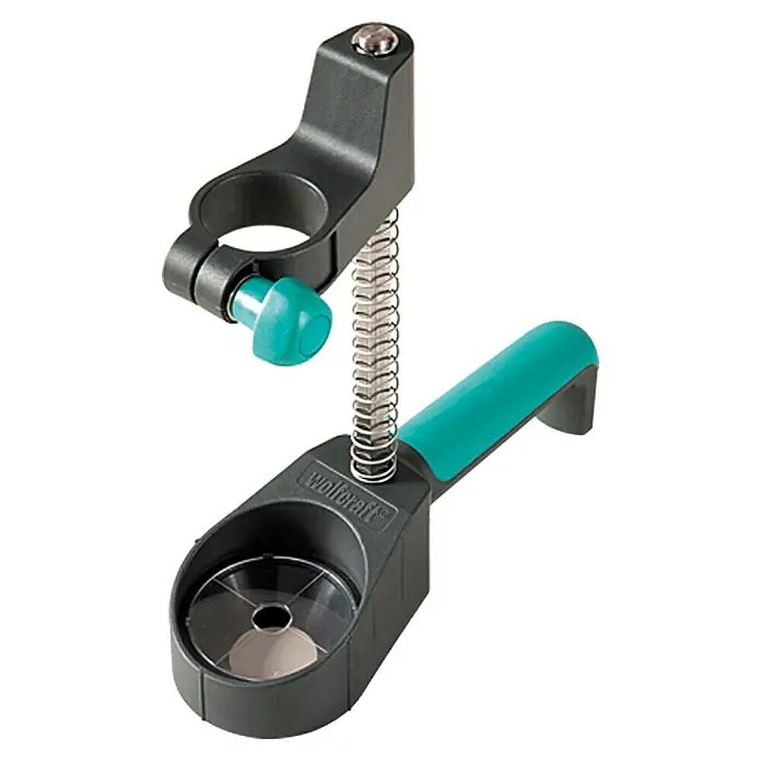 Wolfcraft Bohrständer tecmobil 200 - Passend für: Maschinen mit Euronorm-Aufnahme 43 mm - Wolfcraft Bohrmaschinenaufsatz für staubfreies Bohren mit Absaugvorrichtung. Präzise und saubere Bohrlöcher für Heimwerker und Profis.