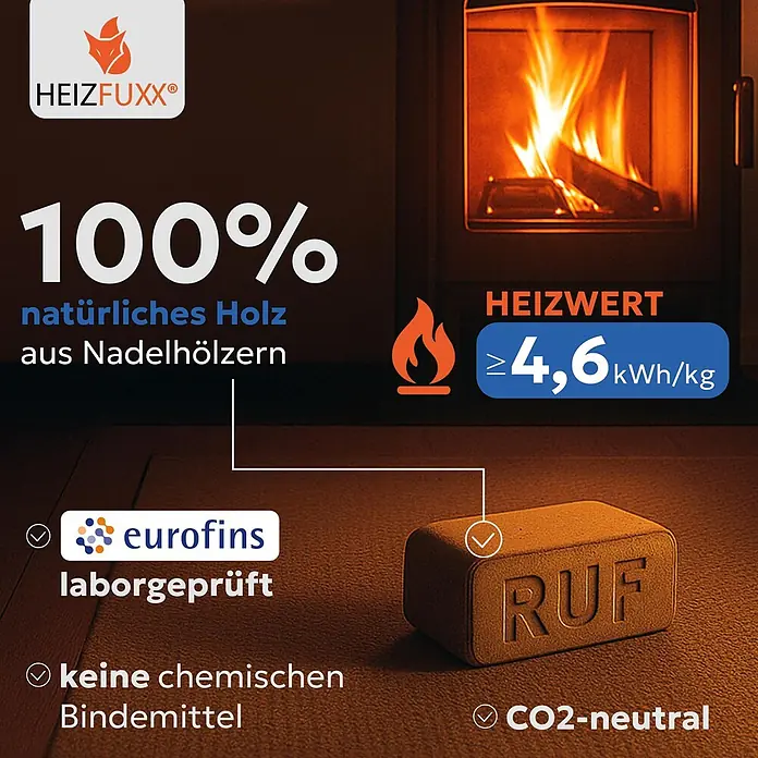 RUF Original Blue Holzbriketts Nadelholz 10kg x 2 Gebinde 20kg - 
