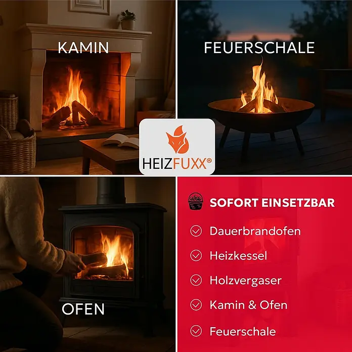 Heizfuxx RUF Original Red Holzbriketts Hartholz 10kg x 96 Gebinde 960kg Palette - 
