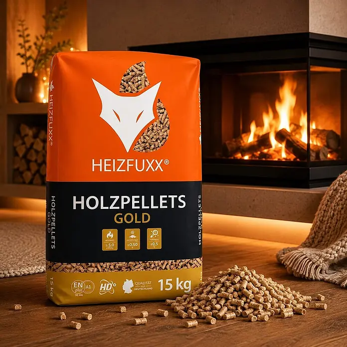 Heizfuxx Holzpellets Gold HD-Qualität ENplus A1 Nadelholz 15kg x 2 Sack 30kg - 