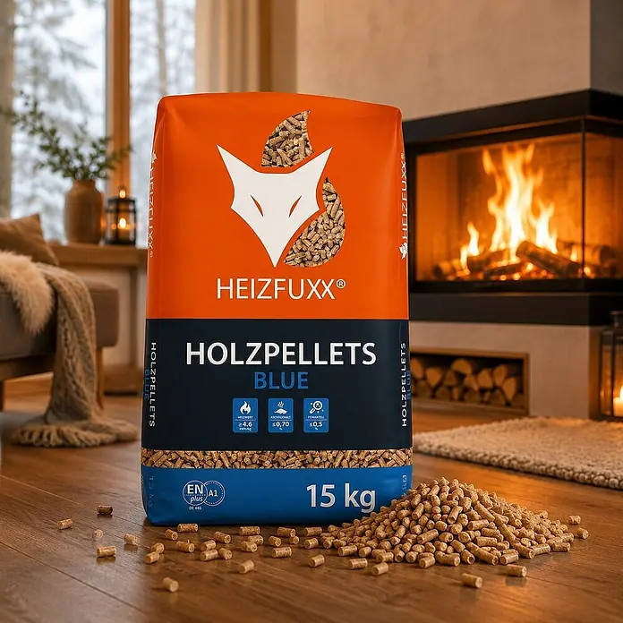 Heizfuxx Holzpellets Blue ENplus A1 Weichholz 15kg x 2 Sack 30kg - 