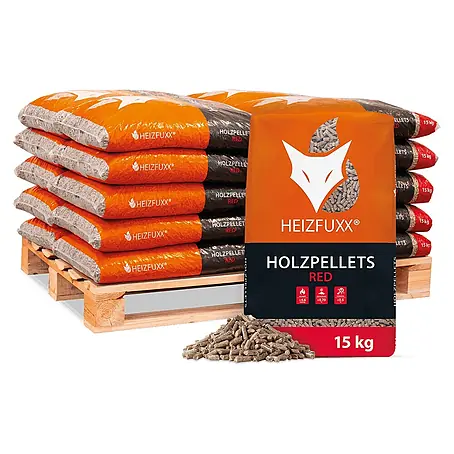 Heizfuxx  Holzpellets Red ENplus A1 Hartholz 15kg x 20 Sack 300kg Palette